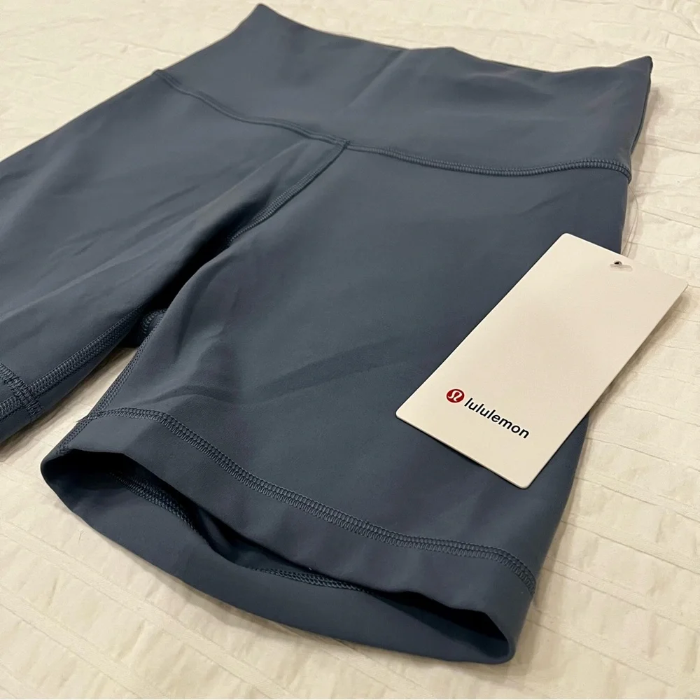 NWT Lululemon Wunder Train High-Rise Short 6" in Steel Blue - Picture 6 of 7